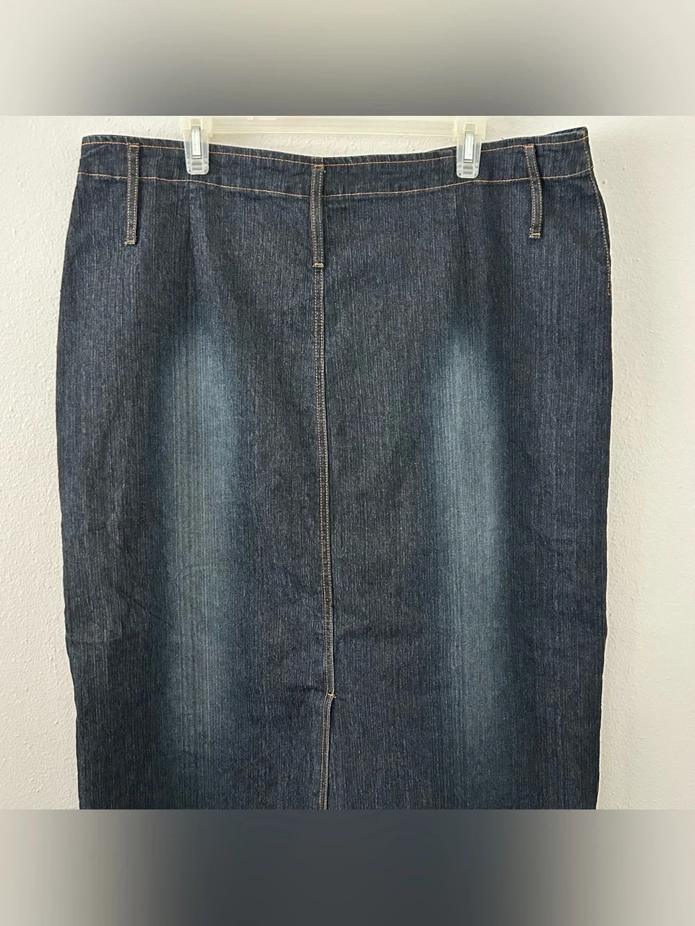 Y2K Zoey Beth Denim Maxi Skirt Women’s 2X Stretch Blue Denim Western Modest 90s